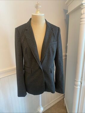 Aqua Dark Gray Tailored Single-Button Blazer